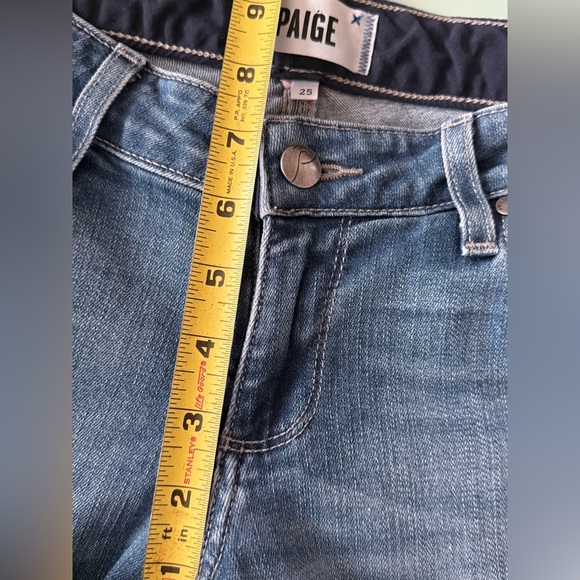 Paige Distressed Cropped Jeans Womens 25 Medium Blue Wash - Picture 9 of 9